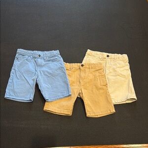 Set of 3 Mayoral Blue and Tan Khaki Shorts , kids 6